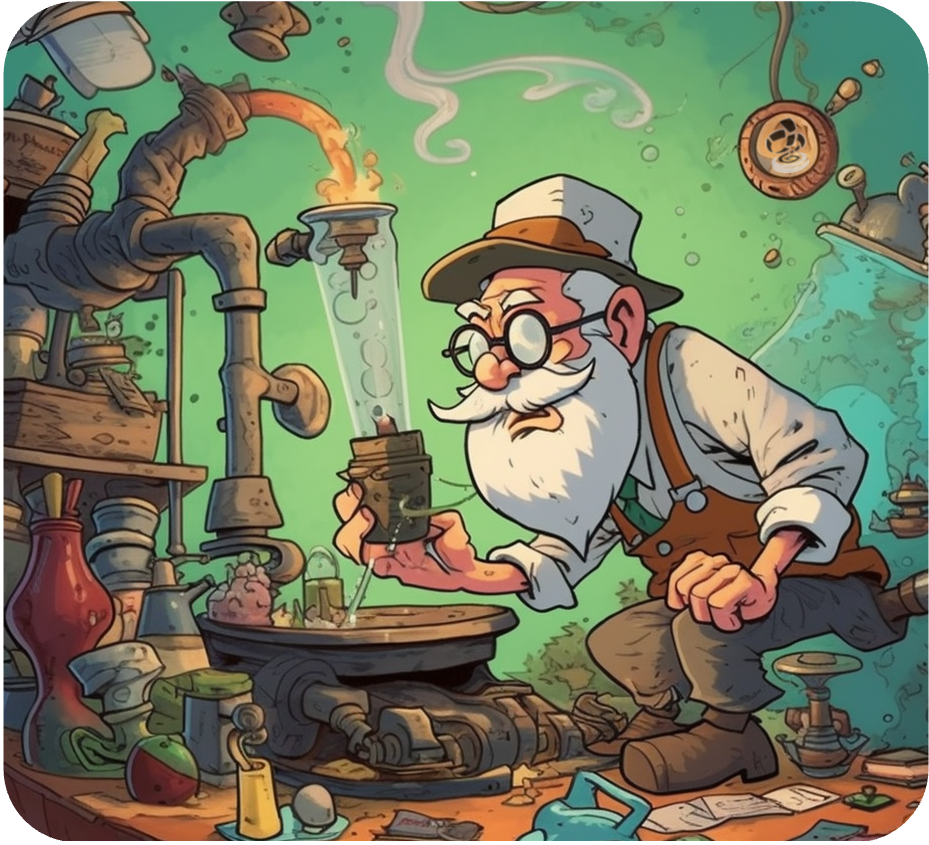 Grampappy Welldigger adding 'Wackiness' to the mix of his board game invention