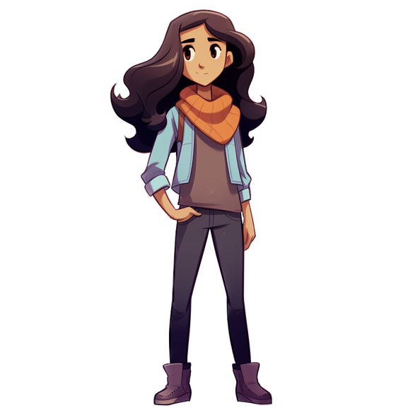 Willa Welldigger stares at the horizon with a gentle breeze flowing through her hair.